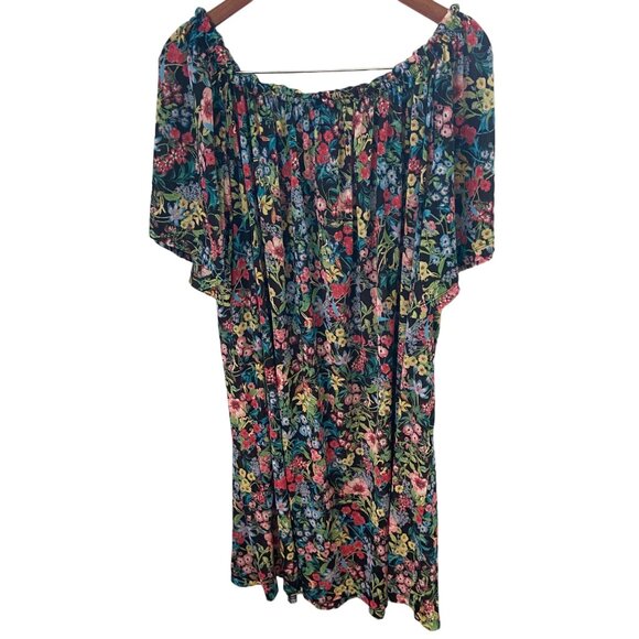 H & M Women's Floral Thin Shift Dress Swim Cover Up Size XL New with Tags - Picture 2 of 7